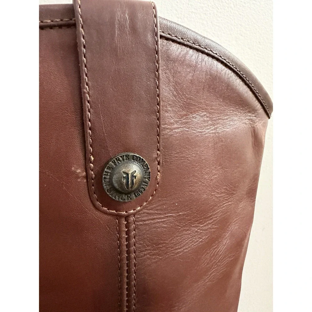 Frye Women's Melissa Lug Button Tall Riding Western Boot Leather Size 7M $398